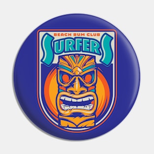 Beach Bum Surfers Club Tiki Pin