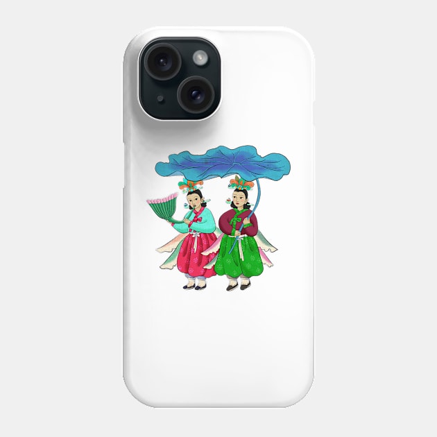 Minhwa: Taoist Fairy Sisters B-4 Type Phone Case by koreanfolkpaint