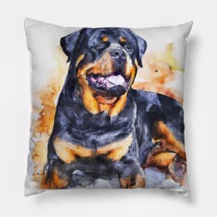Rottweiler Watercolor - Gift For Dog Lovers Pillow