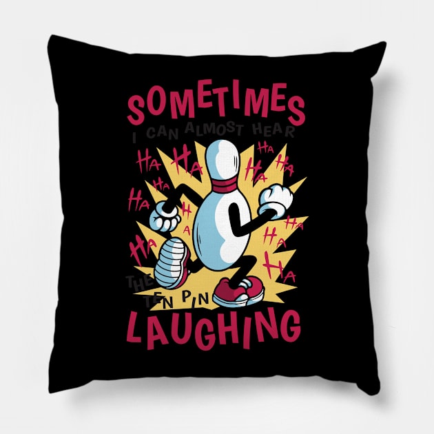 Funny Bowling Lover Gift Idea Pillow by Emmi Fox Designs