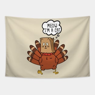 Meow I'm a Cat Funny Turkey Fake Cat Tapestry