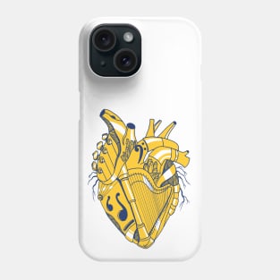 Navy Gold No 2 Musical Heart Phone Case