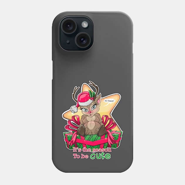 Christmas deer with gifts, it’s the season to be cute Phone Case by Mei.illustration