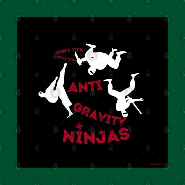 Anti Gravity Ninjas (White/Red Over Black) By Abby Anime(c) by Abby Anime