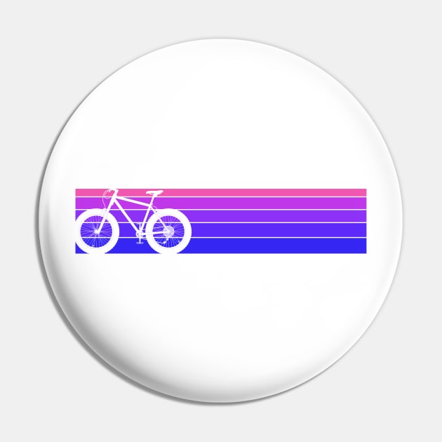 Fat Tire Bike Retro Stripes Pin by TheWanderingFools