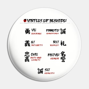 The Seven Virtues of Bushido III Pin