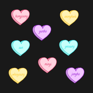 Aesthetic Ateez Loveheart Stickers T-Shirt