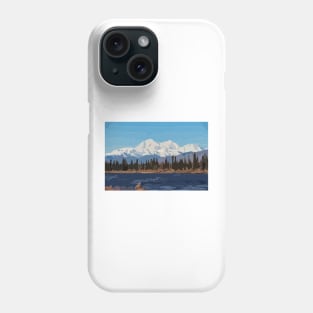 Mount Denali and Lake Vector Painting Phone Case