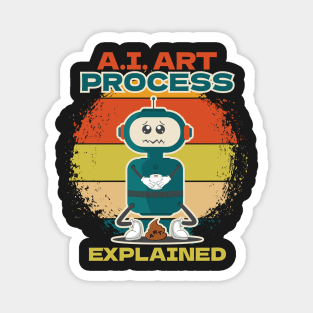 Funny art process artificial explained intelligence sarcastic robot Gift for geek Magnet