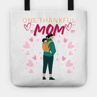 One Thankful Mom - Heart Illustration Tote