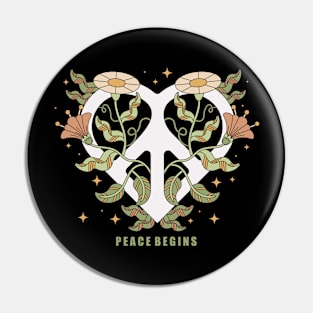 peace begins Pin