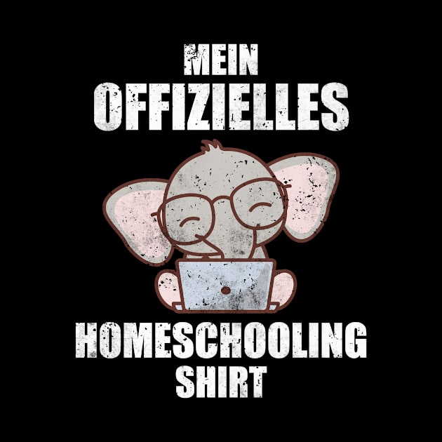 Official Homeschooling Shirt Elephant by Schwarzweiss