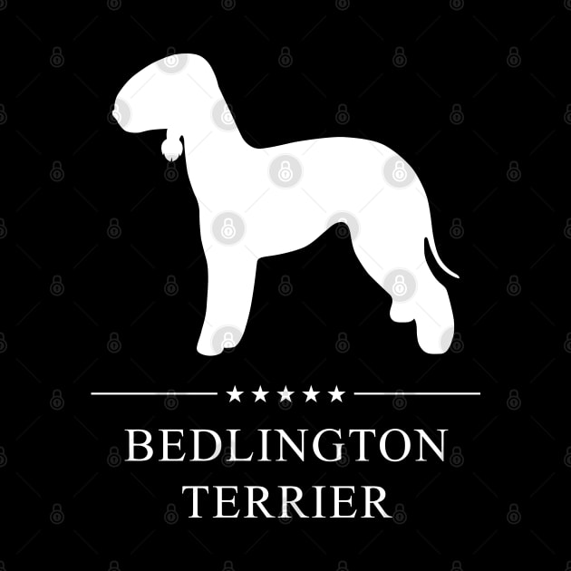 Bedlington Terrier Dog White Silhouette by millersye