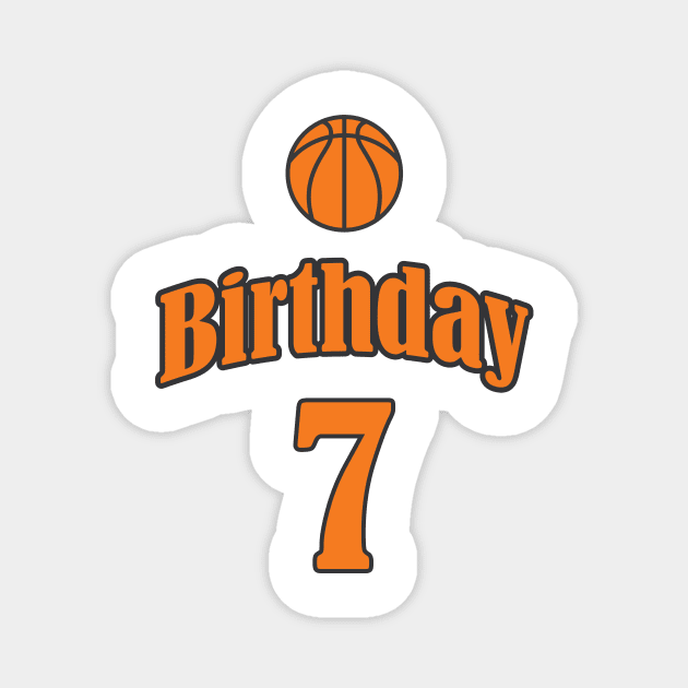 7th Birthday Basketball Funny Boy Girl Kids Gift Magnet by chrizy1688