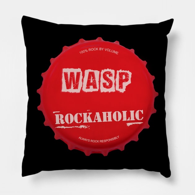 wasp ll  rockaholic Pillow by claudia awes