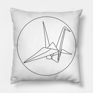 Origami Crane (black) Pillow