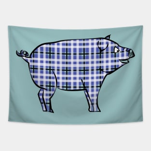 Lispe Plaid Pig Tapestry