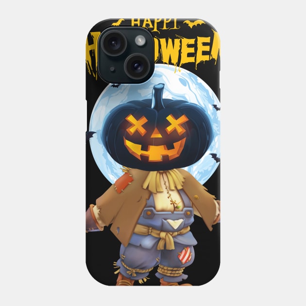 Happy Halloween Pumpkin Scarecrow Phone Case by obodo