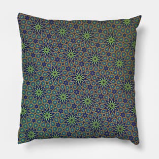 Abstract Pattern with Green Stars Pillow