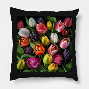 Colorful Tulips Pillow