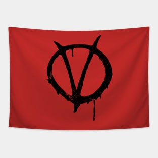 V for Vendetta Symbol Vintage Tapestry