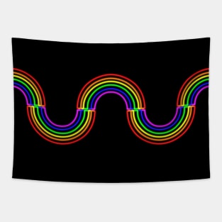 Neon Pride Rainbow Tapestry