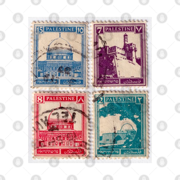 Four Palestine Stamps, 1935, hi res by rogerstrawberry