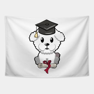 Cute furry dog is a graduate Tapestry