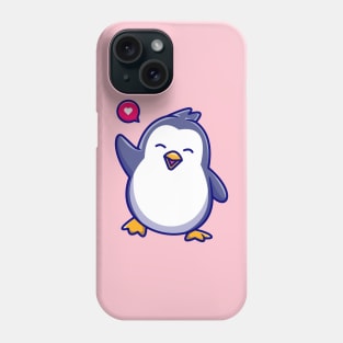 Cute Penguin Waving Hand Cartoon Phone Case