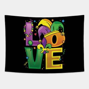 Fun Mardi Gras Love design - For Mardi Gras Fans Tapestry