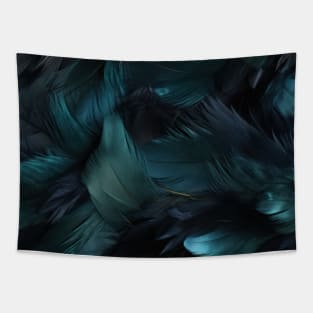 Whispers of Blue Feathers Tapestry