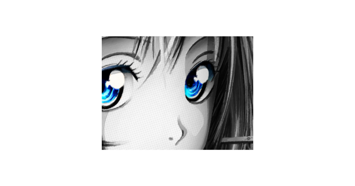 Anime Girl Eyes 2 Black And White Blue Eyes Comics Phone Case