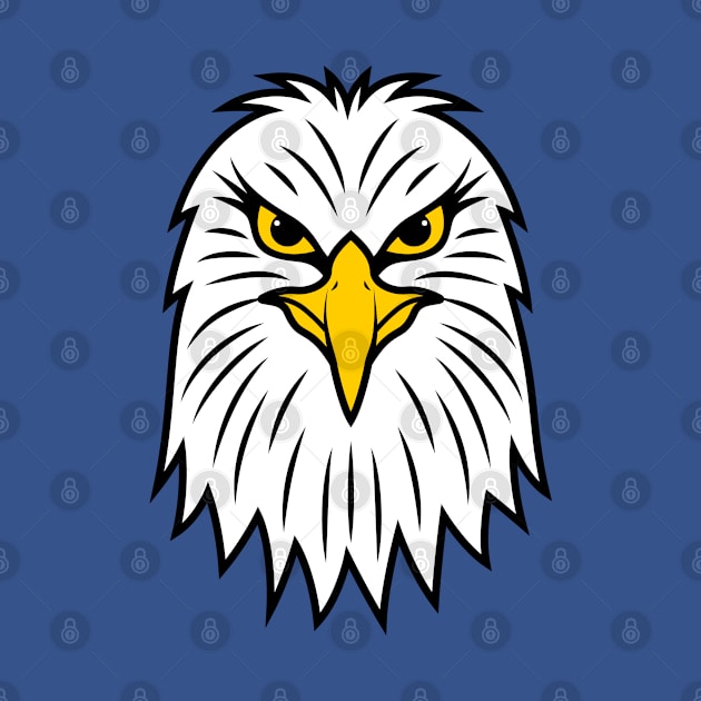 American Bald Eagle Portrait - Patriotic Design by Teeziner