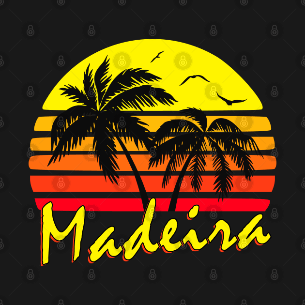 Madeira Portugal Retro Sunset by Nerd_art