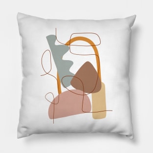 Mid Century Modern, Abstract Shapes Illustration 5.4 Pillow