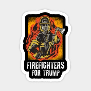 Patriotic Firefighter Red Thin Line I Back The Red for Trump Magnet