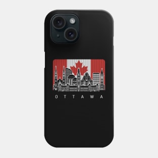 Ottawa Canada Skyline Canadian Flag Phone Case