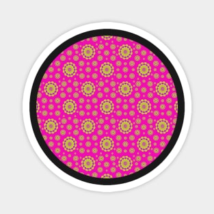 In the Pink with Purple and Lime. A cute retro design in bright, fun colors. Magnet