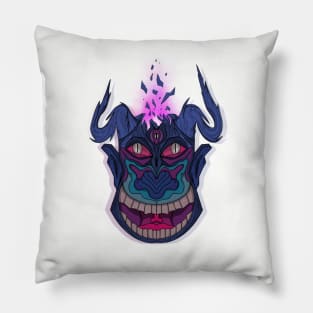 Demon mask colorful illustration Pillow