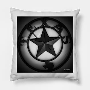 Texas - Black And White Pillow