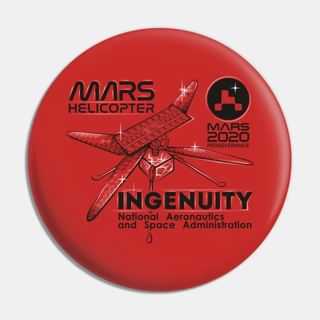 Ingenuity NASA's Mars Helicopter (*for light coloured shirts only*) Pin by Rover