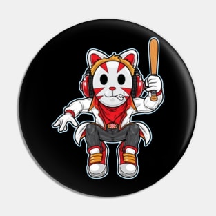 Wild Hip Hop Cat Pin