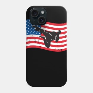 USA Flag Flying Kick Phone Case