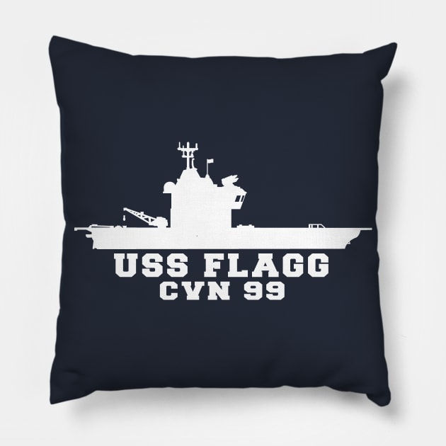 USS Flagg  2 Pillow by Illustratorator