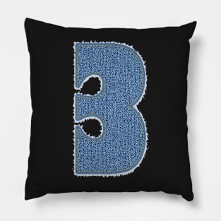 Number Three Blue Denim Pillow