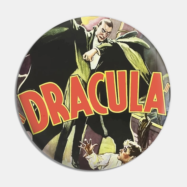 Dracula (v2) Vintage 1931 Movie Poster Pin by VintageArtwork