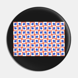 Cobalt and Red Squares Squares Pin