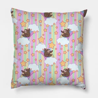 Rainbow Sloth Pattern Pillow