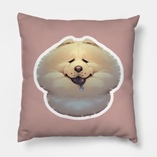 cream chow chow Pillow