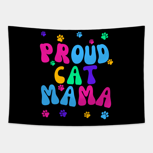 Proud Cat Mama Tapestry by Doodle and Things